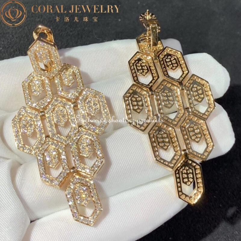 Bulgari Serpenti 356507 18 kt rose gold earrings set with pavé diamonds 10