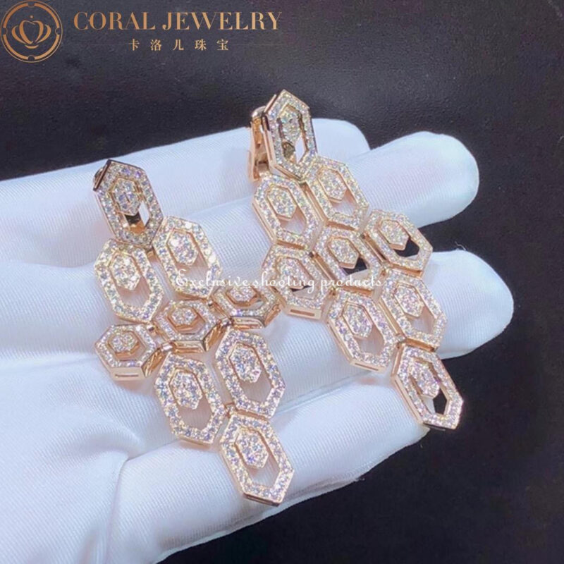 Bulgari Serpenti 356507 18 kt rose gold earrings set with pavé diamonds 7