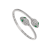 Bulgari 356522 Serpenti 18 kt white gold bracelet set with emerald eyes and pavé diamonds 1