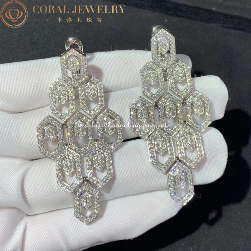 Bulgari Serpenti 353844 18 kt white gold earrings set with pavé diamonds OR857753 5