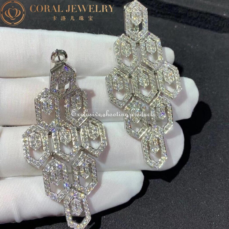 Bulgari Serpenti 353844 18 kt white gold earrings set with pavé diamonds OR857753 4