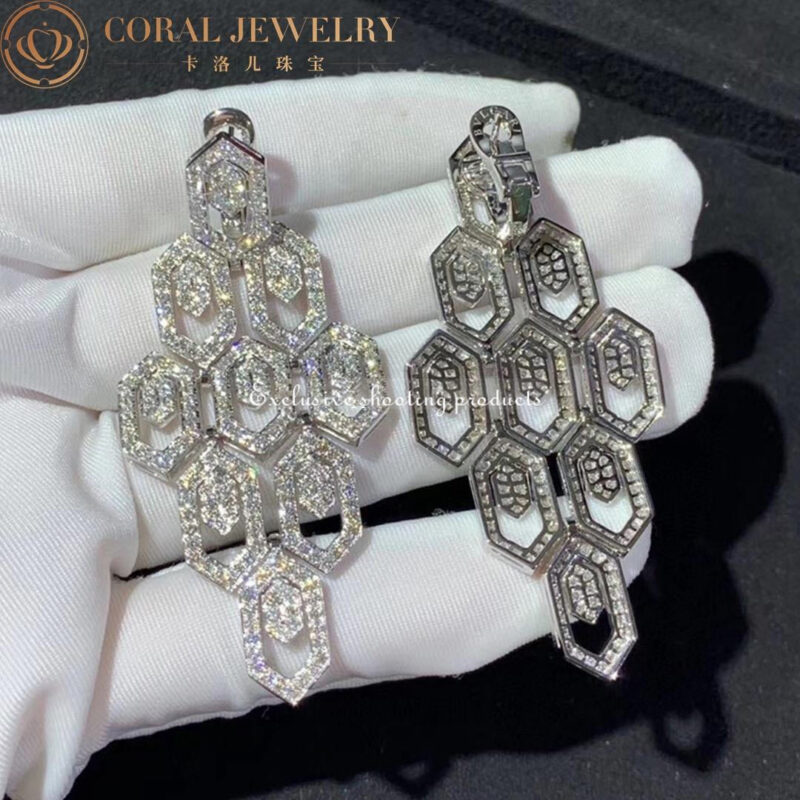 Bulgari Serpenti 353844 18 kt white gold earrings set with pavé diamonds OR857753 3