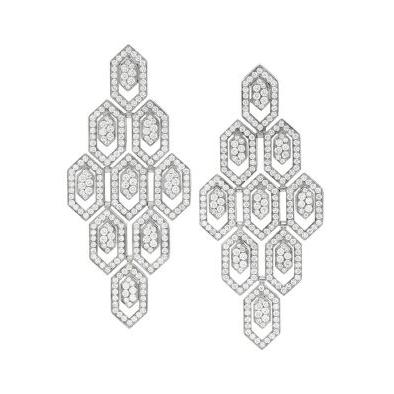 Bulgari Serpenti 353844 18 kt white gold earrings set with pavé diamonds OR857753 1