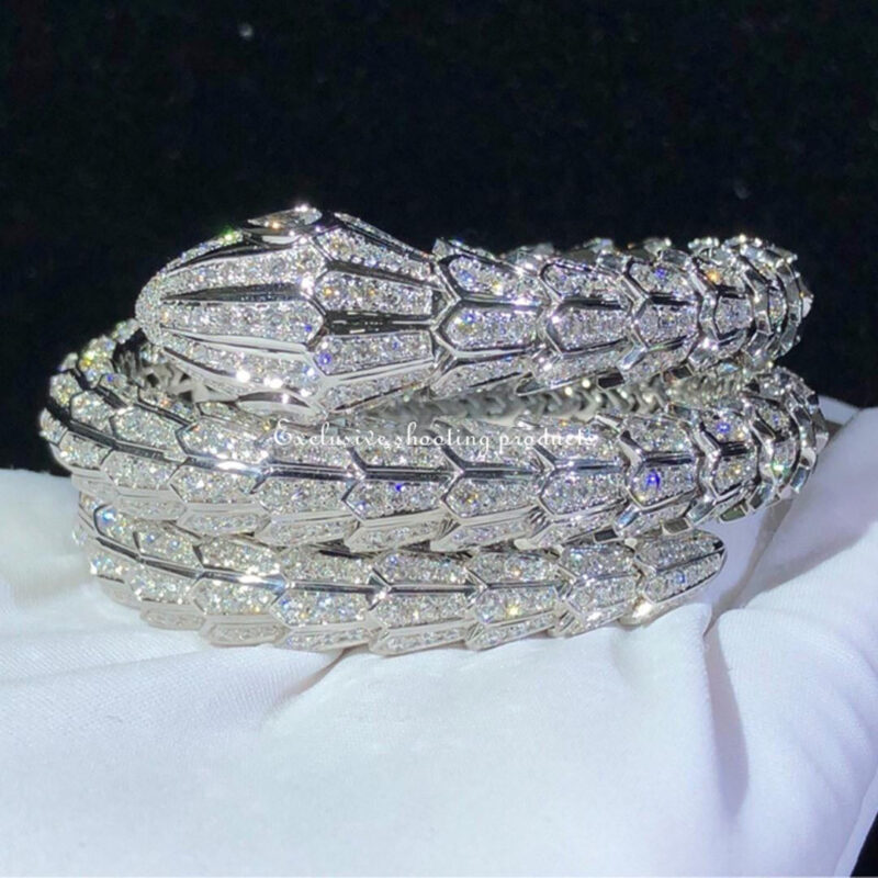 Bulgari Serpenti Bracelet Full Pave Diamond Bracelet 7