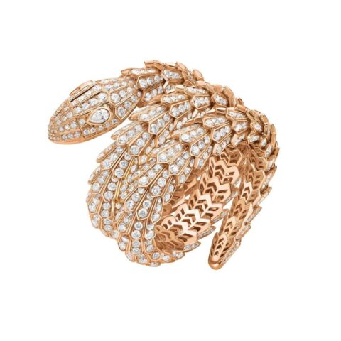 Bulgari 261220 Serpenti Bracelet Full Pave Diamond Rose Gold 1