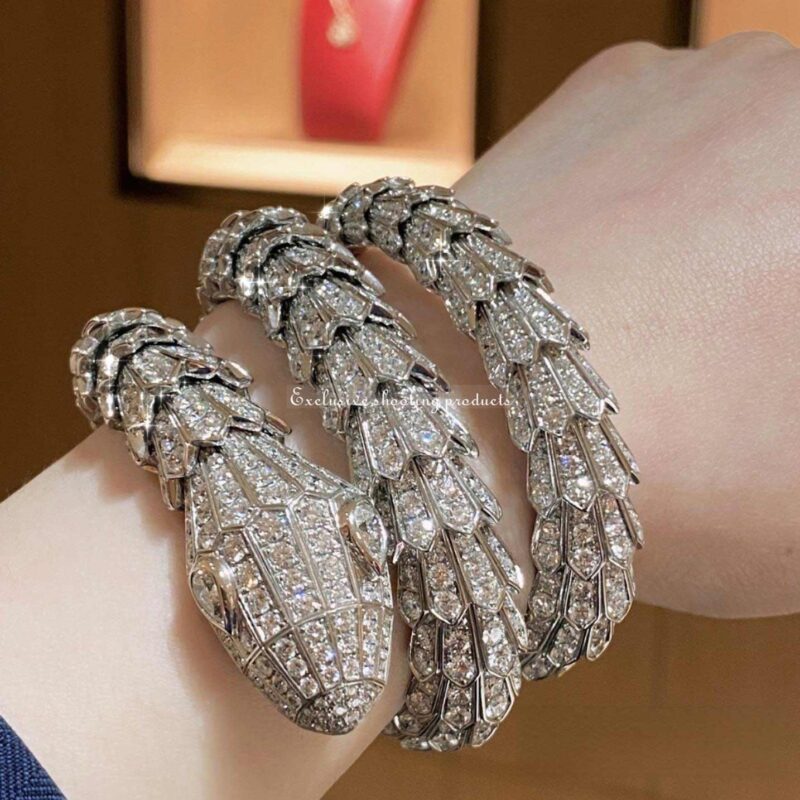 Bulgari 261220 Serpenti Bracelet Full Pave Diamond Rose Gold 4