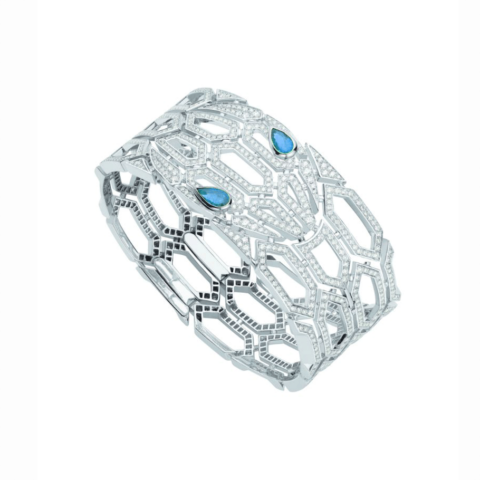 Bulgari Serpenti 352753 Bracelet White Gold Diamond And Aquamarine 1