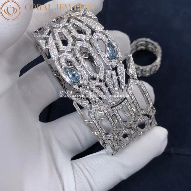 Bulgari Serpenti 352753 Bracelet White Gold Diamond And Aquamarine 2