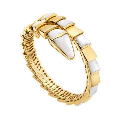 Bulgari Serpenti BR855763 bracelet yellow gold with delicate mother-of-pearl elements 1