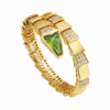 Bulgari Serpenti BR856158 Demi Pave Diamond Peridot 18k Yellow Gold Bracelet 1