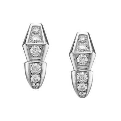 Bulgari Serpenti 351426 earrings in 18 kt white gold set with full pavé diamonds OR857499 1