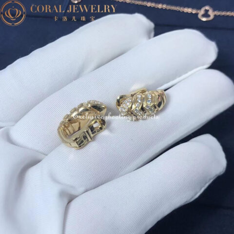 Bulgari Serpenti 351847 earrings in 18kt yellow gold with diamonds OR857543 9