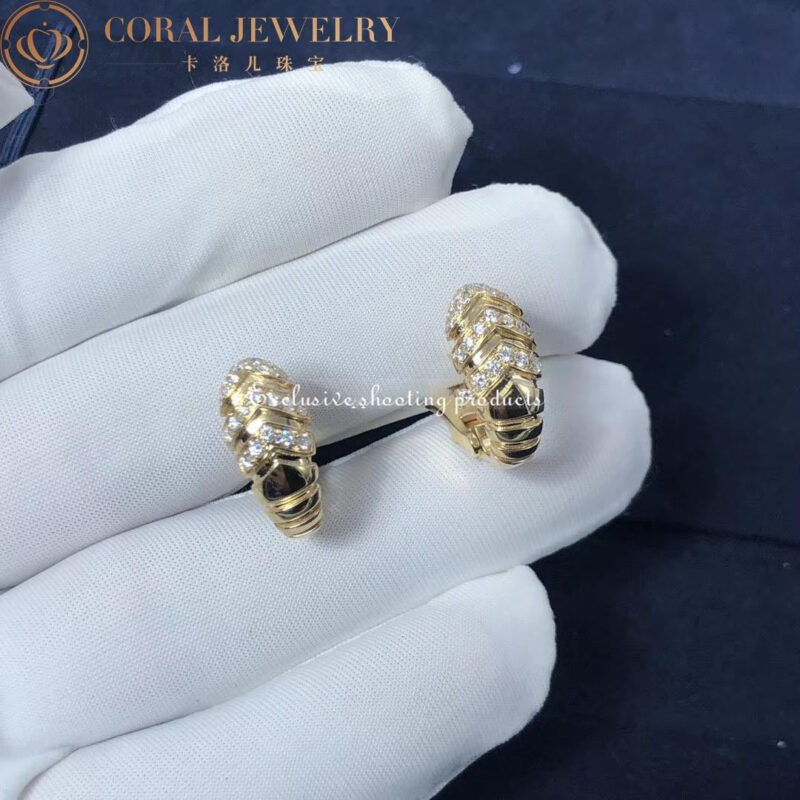 Bulgari Serpenti 351847 earrings in 18kt yellow gold with diamonds OR857543 7