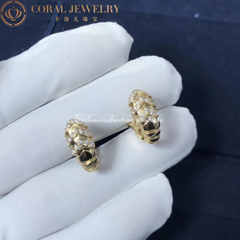 Bulgari Serpenti 351847 earrings in 18kt yellow gold with diamonds OR857543 5