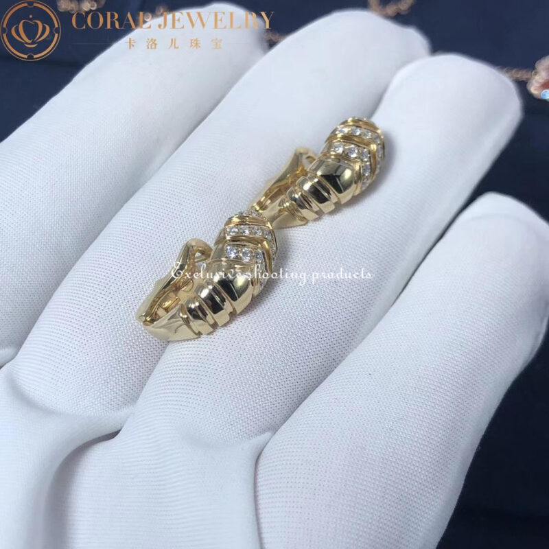 Bulgari Serpenti 351847 earrings in 18kt yellow gold with diamonds OR857543 4