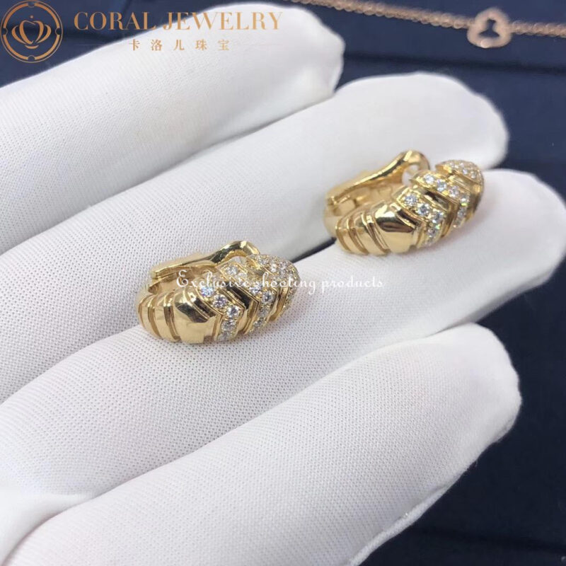 Bulgari Serpenti 351847 earrings in 18kt yellow gold with diamonds OR857543 3