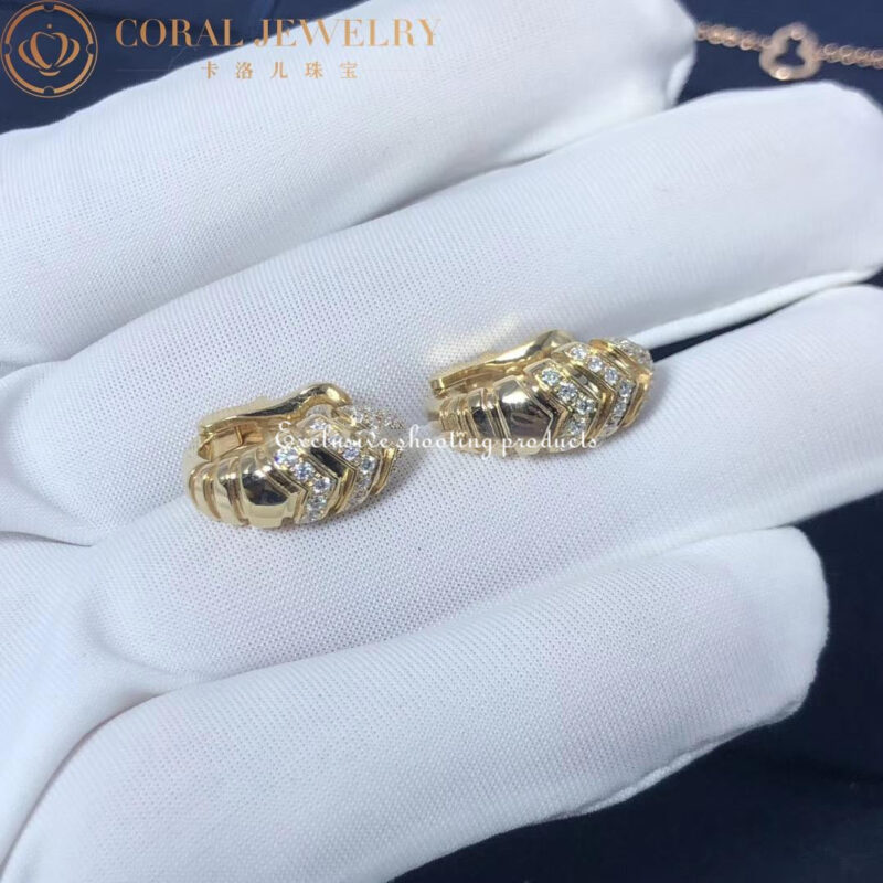 Bulgari Serpenti 351847 earrings in 18kt yellow gold with diamonds OR857543 2