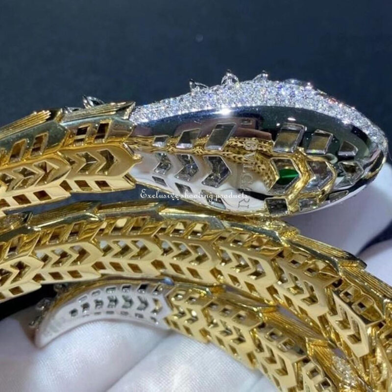 Bulgari Serpenti Gold Bracelet Diamond and Emerald Bracelet 5