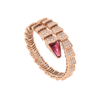 Bulgari 347602 Serpenti one-coil bracelet in 18 kt rose gold set with full pavé diamonds and a rubellite on the head 1