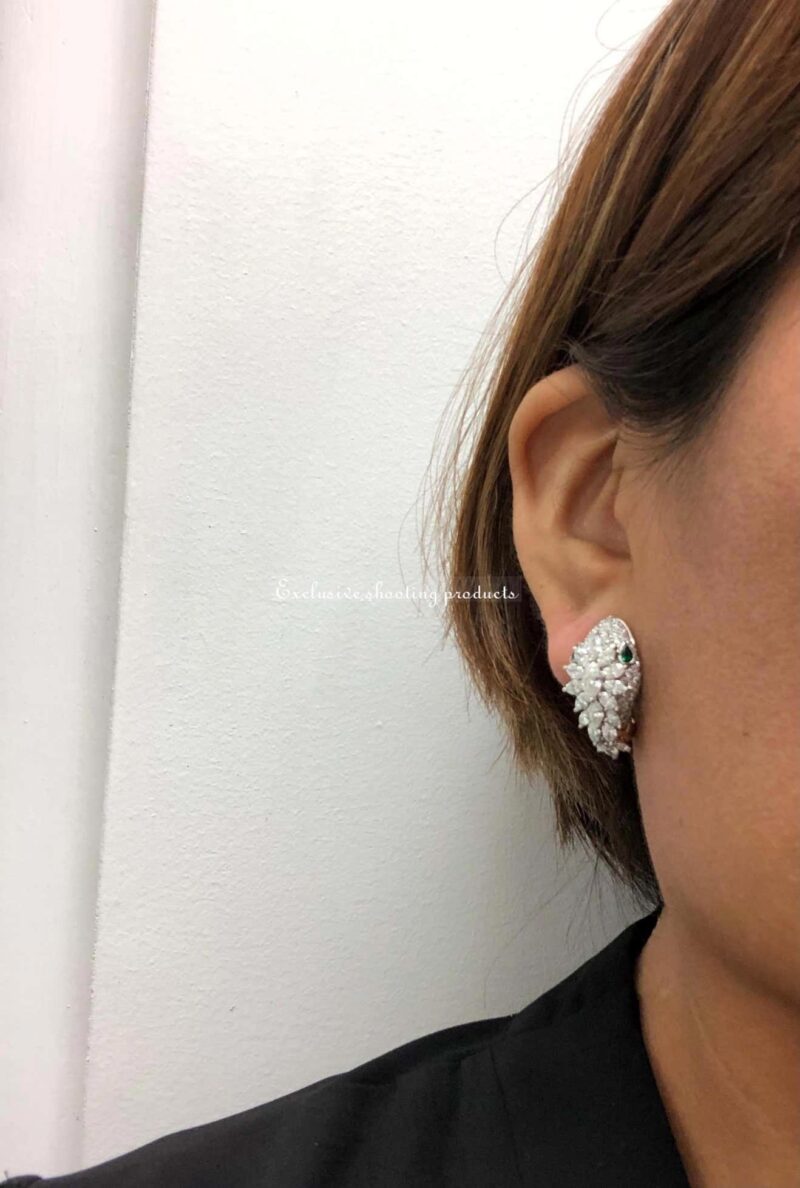 Bulgari Earrings Serpenti Platinum and 18K Yellow Gold Diamond Earrings with Emerald Eyes 7