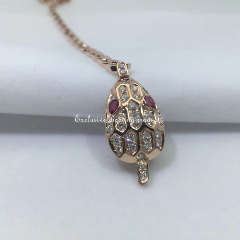 Bulgari BR857739 Serpenti rose gold bracelet Rubies & Diamonds 5