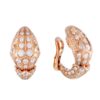 Bulgari Serpenti 354702-WG-1 Rose Gold Full Diamond Pave Huggie Clip-on Earrings 4