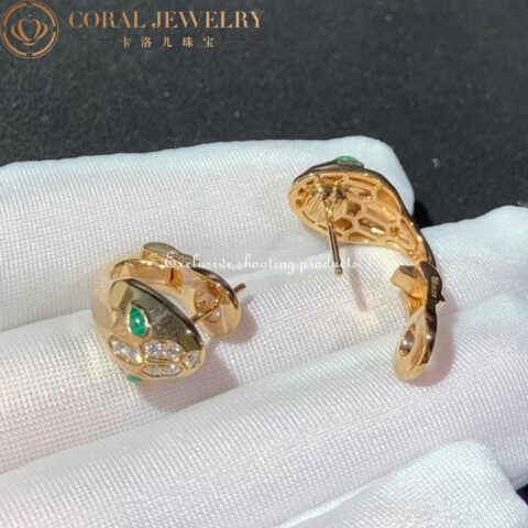 Bulgari Serpenti 352701 Rose Gold & Malachite Earrings 8
