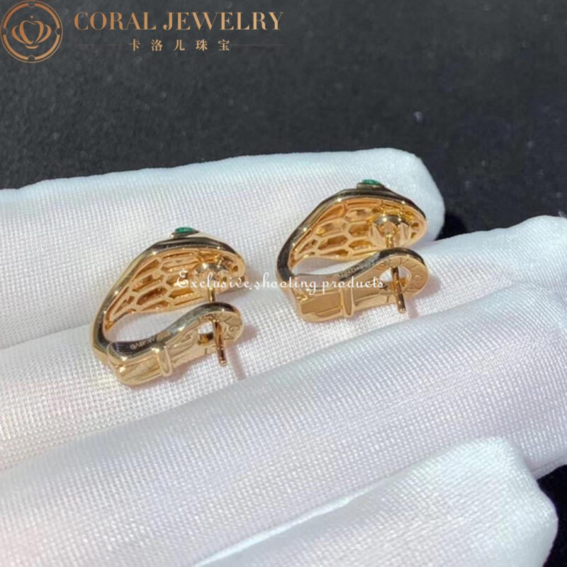 Bulgari Serpenti 352701 Rose Gold & Malachite Earrings 6