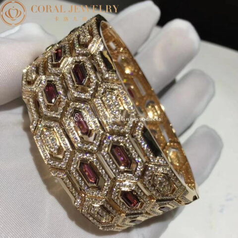 Bulgari BR857771 Serpenti Seduttori 18K rose gold and tourmaline diamond bracelet 5