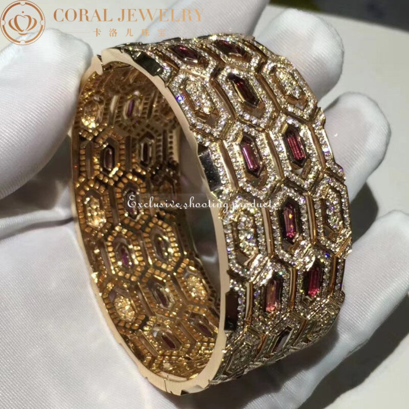 Bulgari BR857771 Serpenti Seduttori 18K rose gold and tourmaline diamond bracelet 4