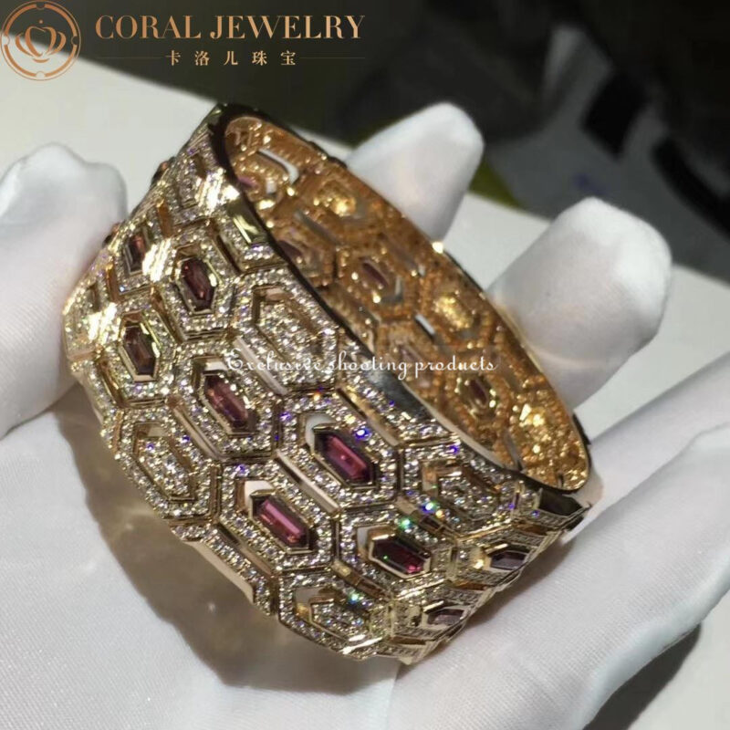 Bulgari BR857771 Serpenti Seduttori 18K rose gold and tourmaline diamond bracelet 3