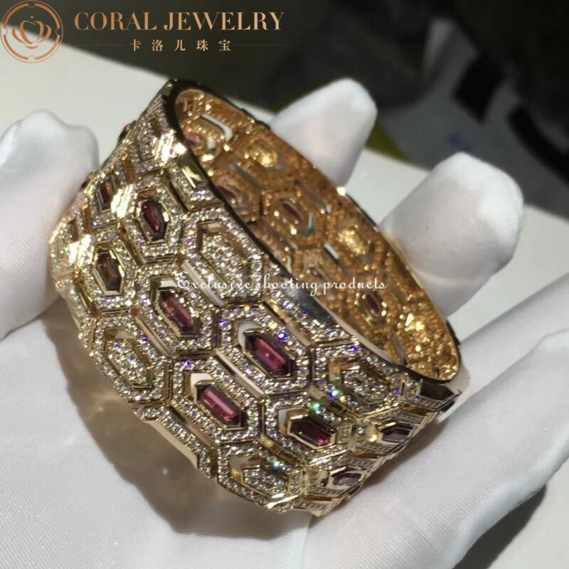 Bulgari BR857771 Serpenti Seduttori 18K rose gold and tourmaline diamond bracelet 2
