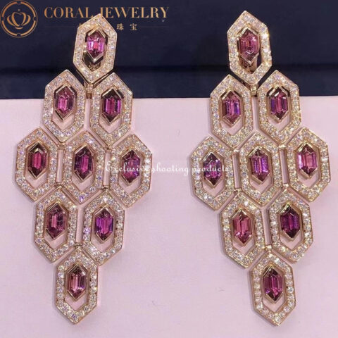 Bulgari Serpenti OR857769 Seduttori 18K rose gold and tourmaline diamond Earring 4
