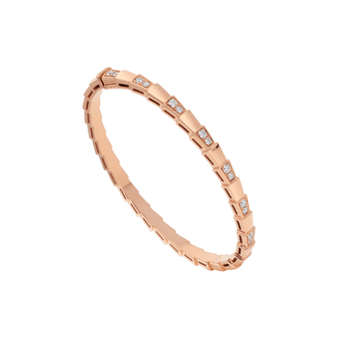 Bulgari 355043 Serpenti Viper 18 kt rose gold bracelet set with demi pavé diamonds 1