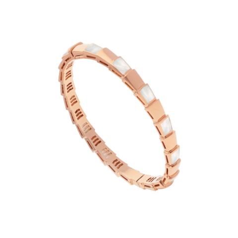 Bulgari BR858419 Serpenti Viper 18 kt rose gold bracelet set with mother of pearl elements 1