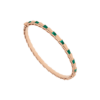 Bulgari 356519 Serpenti Viper 18 kt rose gold thin bangle bracelet set with malachite elements 1