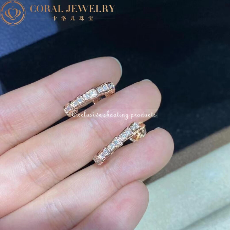 Bulgari Serpenti 356172 Viper earrings and pavé diamonds 2