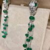 Bulgari Serpenti earring white gold and emerald tassel dangle earrings 4