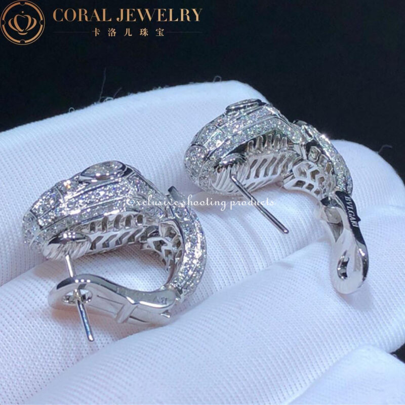 Bulgari Serpenti 354702-WG white gold earrings set with pavé diamonds 4