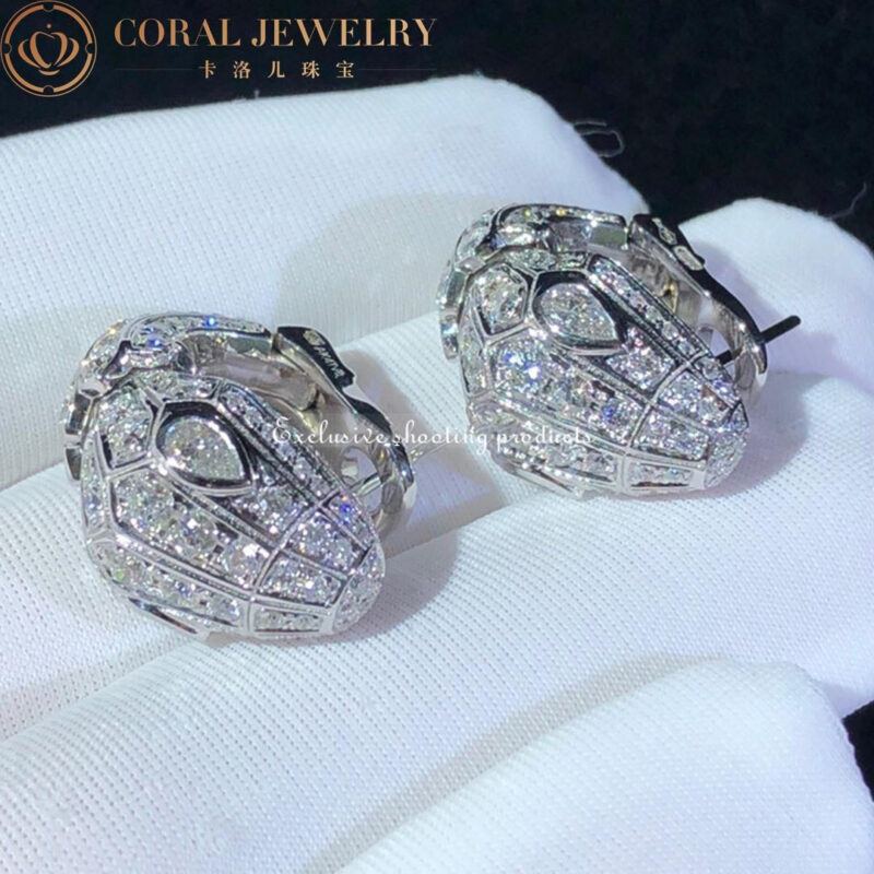 Bulgari Serpenti 354702-WG white gold earrings set with pavé diamonds 9