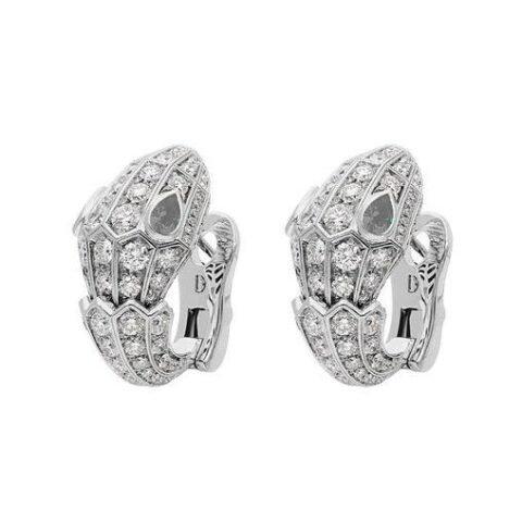 Bulgari Serpenti 354702-WG white gold earrings set with pavé diamonds 1