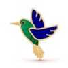 Van Cleef & Arpels VCARP2B000 Lucky Animals Hummingbird Clip Yellow Gold Lapis Lazuli Malachite Onyx Clip 1