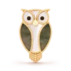 Van VCARP2AV00 Cleef & Arpels Lucky Animals Owl clip Yellow gold Mother-of-pearl Onyx clip 1