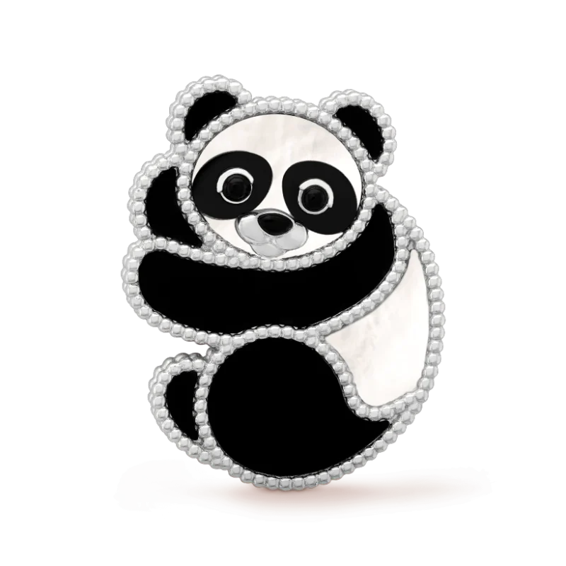 Van VCARP5LI00 Cleef & Arpels Lucky Animals Panda clip White gold Mother-of-pearl Onyx clip 1