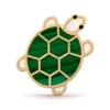 Van VCARP5LK00 Cleef & Arpels Lucky Animals Turtle clip Yellow gold Malachite Mother-of-pearl Onyx clip 1