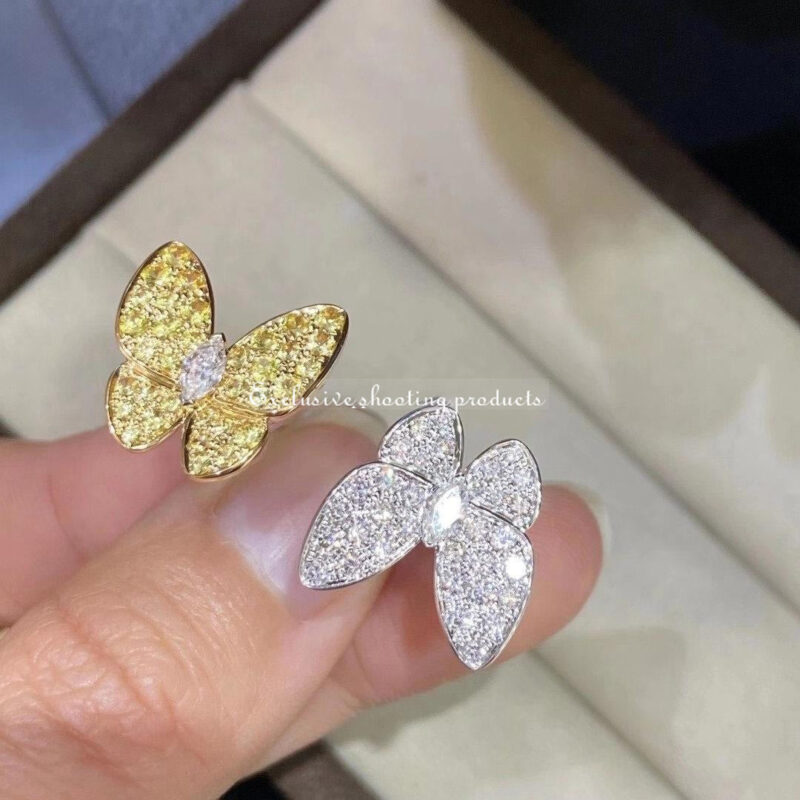 Van Cleef & Arpels VCARA13600 Two Butterfly Between the Finger ring White gold Diamond Sapphire ring 10
