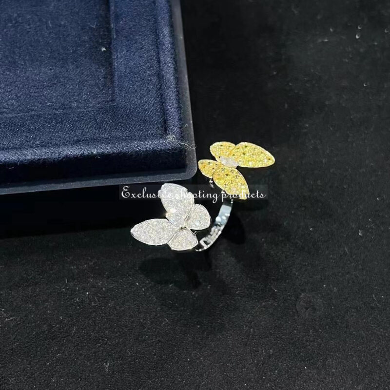Van Cleef & Arpels VCARA13600 Two Butterfly Between the Finger ring White gold Diamond Sapphire ring 6