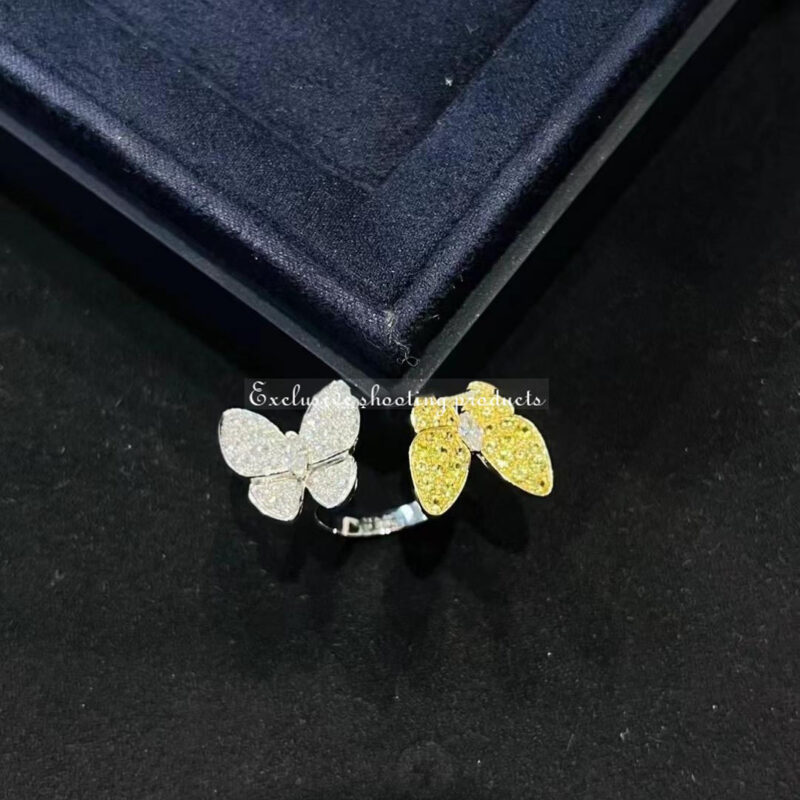 Van Cleef & Arpels VCARA13600 Two Butterfly Between the Finger ring White gold Diamond Sapphire ring 5