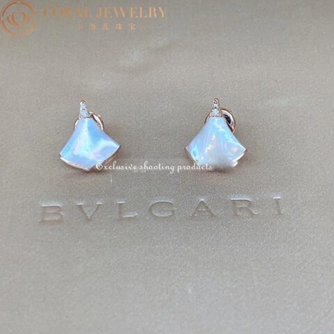 Bulgari Divas Dream 352600 Earrings Rose Gold Diamonds with Mother of Pearl 2