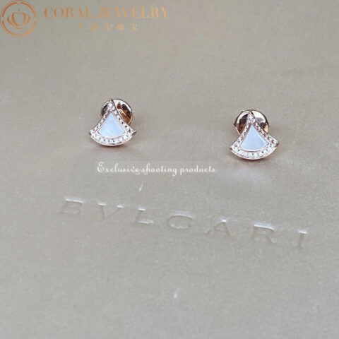 Bulgari Divas Dream 358899 Earrings Rose Gold Diamonds with Mother of Pearl 8